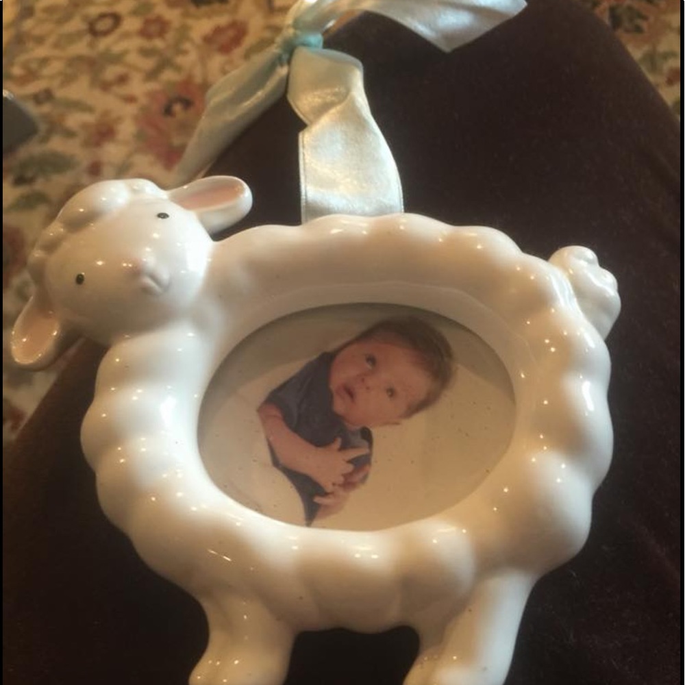Baby Lamb Picture Frame. Porcelain